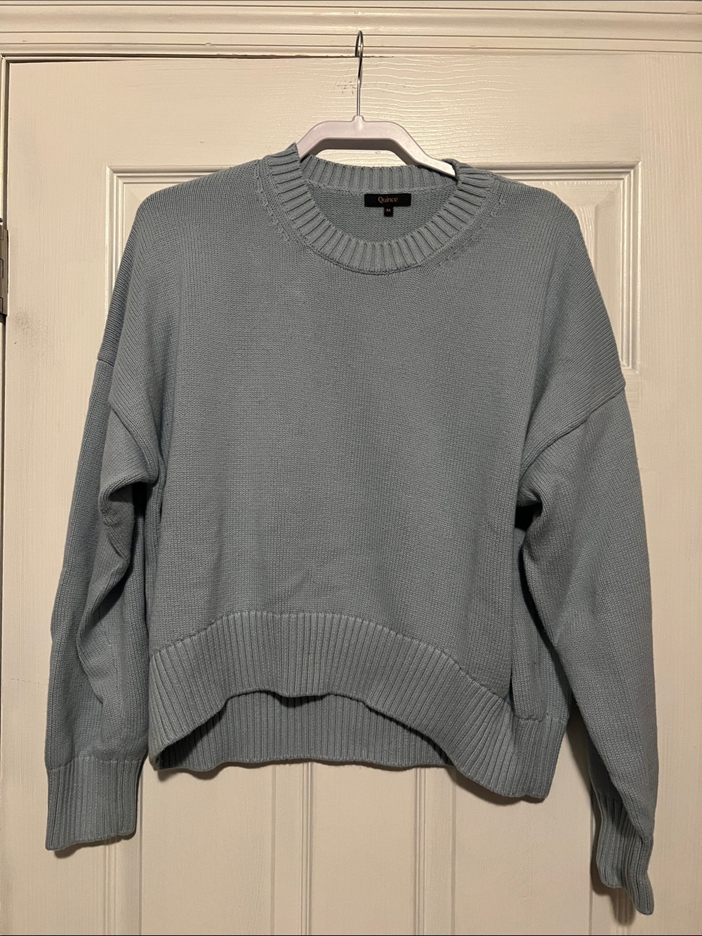 Quince Light Blue Relaxed Crewneck Sweater